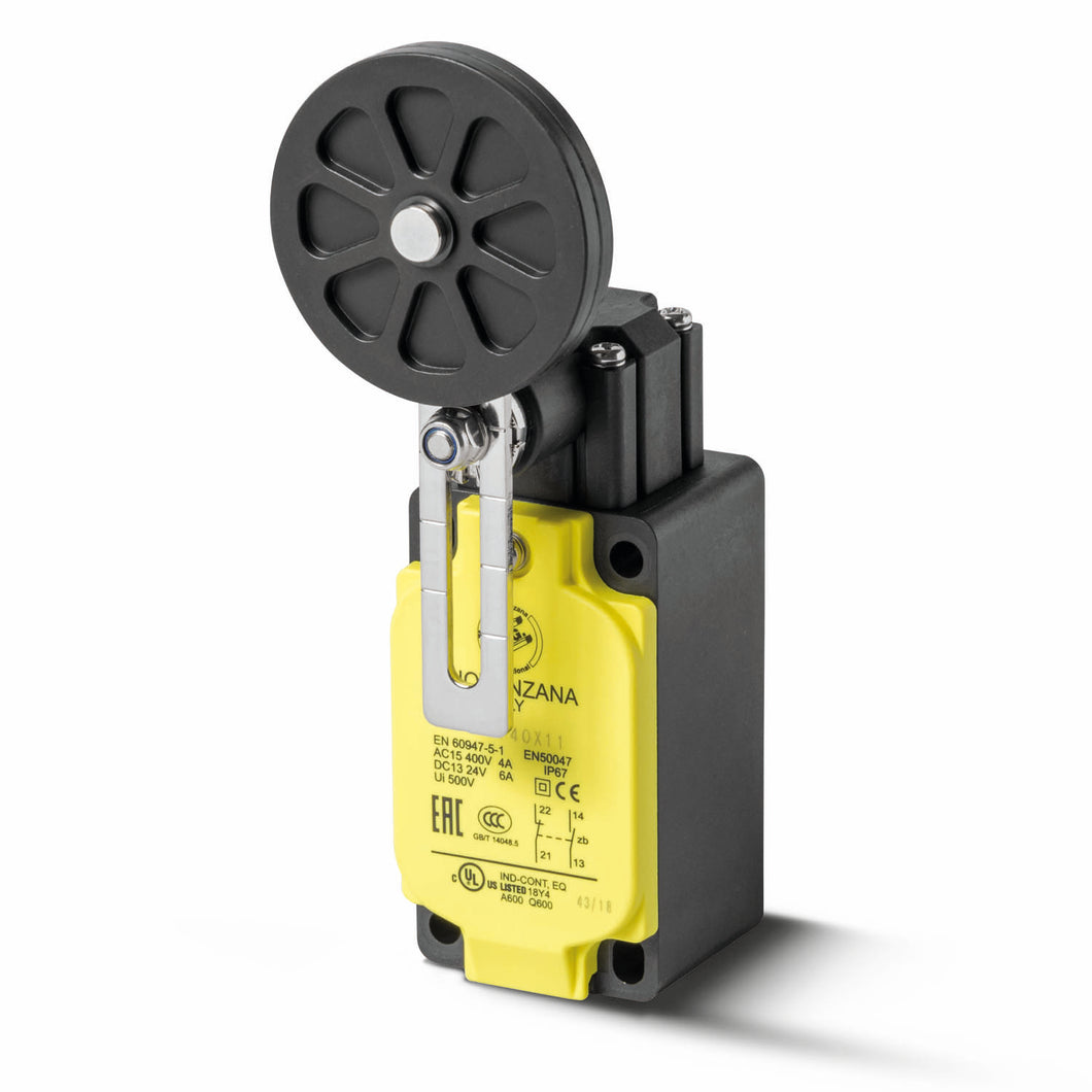 Limit Switch with adjustable Ø50 rubber roller lever Delco Elevator Products Delco Elevator Products